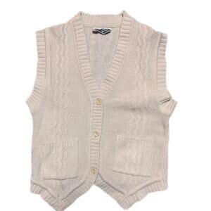 Tan knitted sleeveless vintage  vest
